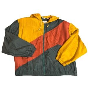 Vintage Summa Silk Bomber Jacket Mens L Colorblock Full Zip Pocket Casual 80s